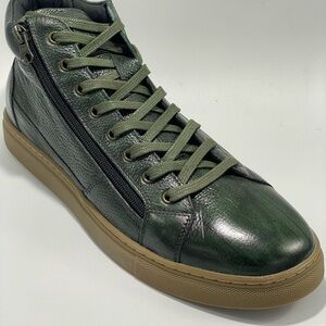 Men's‎ Green Leather High-Top Sneaker